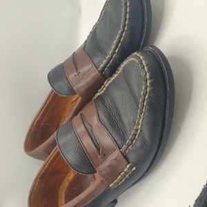 Johnson & Murphy men's dress shoes Penny loafers leather 2 tone shock absorber